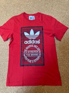 ☆美品　adidasトレフォイル半袖Tシャツ　赤　Mサイズ 