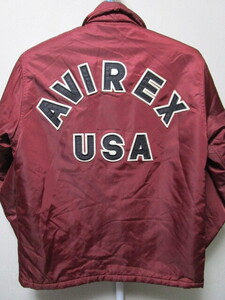 AVIREX VARSTY COACH JACKET・M・ボルドー（アヴィレックスヴァーシティーコーチジャケットブランドロゴパッチ中綿入りジャケットMA-1N-3B