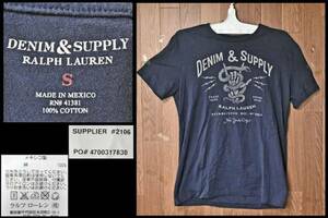 【ラルフローレン　RALPH LAUREN】DENIM & SUPPLY Tシャツ Sサイズ ネイビー 100%コットン RN#41381