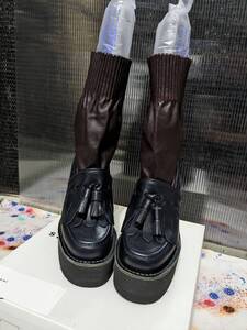 未使用 保管品　sacai　サカイ 16-02789 レディース　COWHIDE ジップ ブーツ SIZE：36 ネイビー　/ kolor 