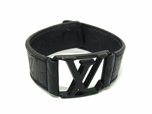 1円 ■美品■ LOUIS VUITTON ヴィトン M6547 モノグラムシャドウ ブラスレ ホッケンハイム ブレスレット アクセサリー ブラック系 FJ1350