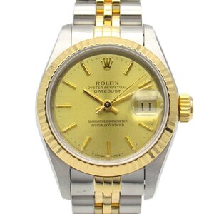 ロレックス デイトジャスト 96番 ブランドオフ ROLEX K18（イエローゴールド） 腕時計 K18/SS 中古 レディース