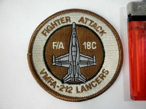 アメリカ海兵隊【VMFA-212 LANCERS F/A-18C スコードロンパッチ】公式？/FIGHTER ATTACK/ホーネット/刺繍/ワッペン/部隊章/未使用・美品