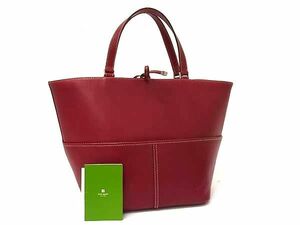 1円 ■美品■ kate spade ケイトスペード レザー トートバッグ ショルダー 肩掛け レディース レッド系 FI3679