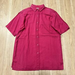 【送料360円】レア USA製 80s 90s ビンテージ L.L.Bean エルエルビーン 半袖シャツ 春夏 レディース メンズ着用可 サイズXL程度 R-4472