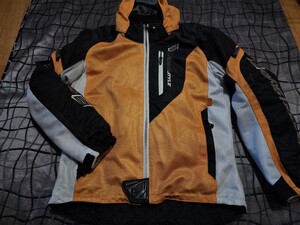 【M】HYOD SPEED PARKA バイク ライディング ライダース　D3Oパッド付き　インナー付き　オレンジ　フード取り外し可能