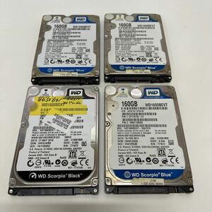 [WD] WESTERN DIGITAL WD1600BEVT 2.5インチ ハードディスク HDD SATA 4台セット まとめ ジャンク 管HS-14