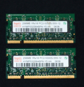 hynix HYMP532S64BP6-Y5 AA PC2-5300S-555-12 256MB X 2枚