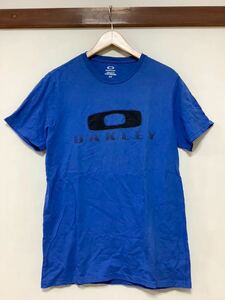 ら1383 OAKLEY オークリー ロゴTシャツ 半袖Tシャツ S ブルー レギュラーフィット 古着