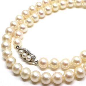 《本真珠ネックレス》S 27.9g 約42cm 約6.5-7.0mm珠 ジュエリー pearl necklace jewelry DB0/DC0