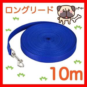 犬　リード　ロングリード 10m 青 小型犬 中型犬 リード１０M５