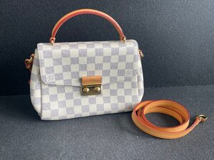 SN0611-63　ゆうパック着払い LOUIS VUITTON ダミエ アズール クロワゼット ハンドバッグ ショルダーバッグ FL0139/N41581 ルイ・ヴィトン