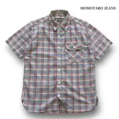 【MOMOTARO JEANS】モモタロウジーンズ 半袖チェックワークシャツ