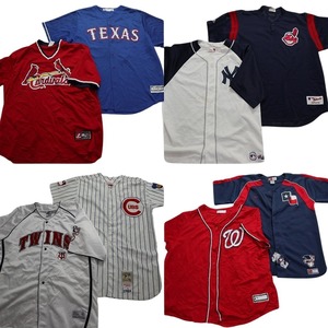 古着卸 まとめ売り プロチーム MLB ゲームシャツ 8枚セット (メンズ XL /2XL ) ツインズ ヤンキース MT7279 1円スタート
