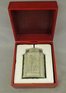 ROYAL SELANGOR PEWTER Tea Caddy ロイヤルセランゴール ピューター 錫合金 茶壺 茶壷 茶入 茶筒 10.5cm 466ｇ未使用品