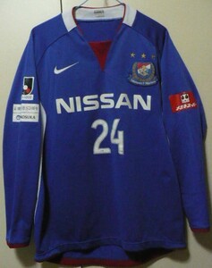 レア物?NIKE【ナイキジャパン(株)】2008-09横浜FMマリノス(H)長袖ユニフォーム24KANAI(金井貢史)ネーム入りL青白赤(選手?)支給品品番