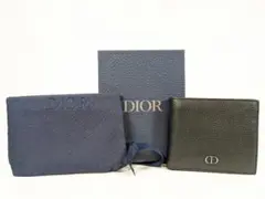 Christian Dior　折り財布　CD ブラック　レザー