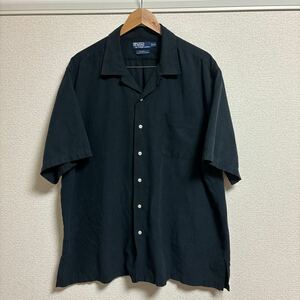 special! ポロラルフローレン polo ralph lauren半袖シャツ 90s 黒 オープンカラー CALDWELL XXL 1スタ (検索用 CLAYTON)