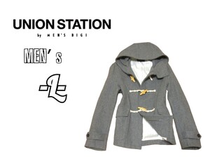 送料込　メンズL*UNION STATION*ウールダッフルコート gray