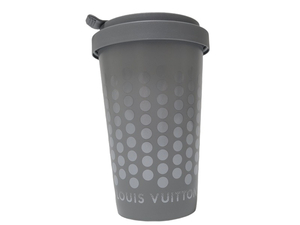 新品パリ限定！LOUIS VUITTON ルイ・ヴィトン美術館 タンブラー蓋付き 保温カップ ドット柄グレー FONDATION LOUIS VUITTON/ISOTHERMAL MUG