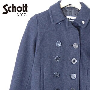 ショット Schott■ピーコート　スタースタッズ付き　ショット×アースミュージックエコロジー　カナダ製■M■ダークグレー ※NK4n12284