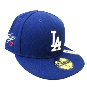 未使用品 ニューエラ NEW ERA MLB 大谷翔平 ドジャース キャップ サイン刺繍 Authentic On-Field 59FIFTY 60.6cm 7-5/8 帽子 青 ブルー ☆A