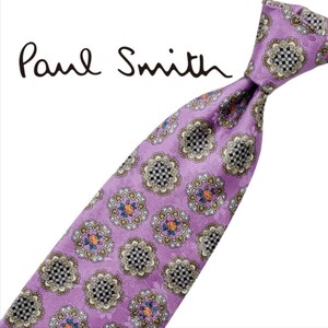 728/ 美品 Paul smith ポールスミス 中古 花柄 ネクタイ ネコポス発送