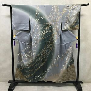 着物　総柄　袷　小紋　正絹　春夏秋冬　枝葉模様　着丈153cm 裄丈65cm 0509-29y