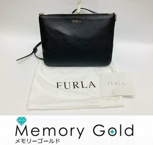 ★FURLA フルラ 00924642 極美品 2wayレザーショルダーバッグ/ポシェット ブラック 管理N26277