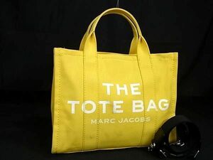 1円 MARC JACOBS マークジェイコブス ザ トートバッグ キャンバス 2WAY ハンドバッグ ショルダーバッグ レディース イエロー系 BM3602