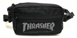 THRASHER スラッシャー 2404084 ショルダーバッグ ブラック ロゴ　黒　ナイロン メッシュ