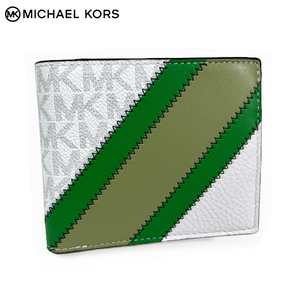 マイケルコース メンズ 財布 二つ折り財布 MICHAEL KORS クーパー ロゴ ビフォルド ウォレット 36R3LCOF3U グリーン 新作 新品