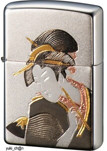 ZIPPO ジッポー 和風デザイン ライター シルバー 電鋳板 浮世絵 和柄 高さ55mm×幅35mm×奥行き12mm