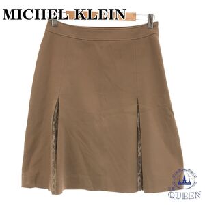 MICHEL KLEIN ミッシェルクラン スカート ミニスカート おしゃれ レディース ベージュ 40 日本製 901-1907 送料無料