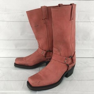 USA製ビンテージ★Fryeフライ★本革ウエスタンブーツ【24.0-24.5程度/ピンク】耐油性ソール/Vintage/boots◆G-04