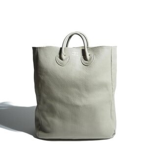 P2812z3　▼YOUNG＆OLSEN ヤング&オルセン▼　EMBOSSED LEATHER TOTE エンボスレザー トートバッグ ベージュ L / シボレザー 大型トート