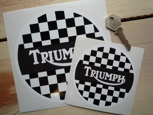 海外　限定品　送料込み　 Triumph Checkered トライアンフ ステッカー 150mm