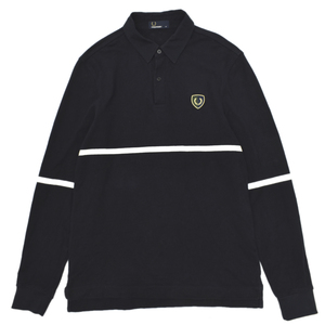 良品 FRED PERRY フレッドペリー M5585 ロングスリーブ ポロシャツ 長袖 黒 size.M