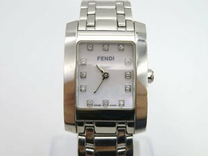 1円◆稼働◆ フェンディ 7000L シェルホワイト クオーツ レディース 腕時計 O94604