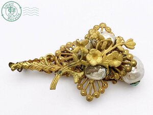 AK0605825　★ MIRIAM HASKELL ミリアムハスケル ブローチ ヴィンテージ アクセサリー フラワー 花 モチーフ ゴールドカラー ジャンク