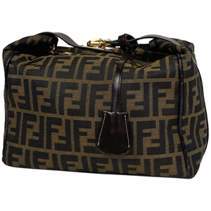 フェンディ FENDI ズッカ柄 ハンドバッグ バニティバッグ ハンドバッグ キャンバス ブラウン 26348 レディース 【中古】