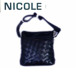 新作NICOLEニコル★イントレチャートショルダーバッグnavy