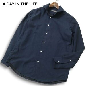 A DAY IN THE LIFE ユナイテッドアローズ 秋冬 フェイク スウェード★ 長袖 シャツ Sz.S メンズ ネイビー　C4T11233_C#B