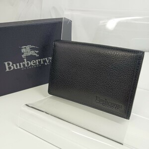 20 # 【 BURBERRYS 】バーバリー 裏地 一部 ノバチェック レザー ロゴ型押し カード / パス ケース 定期 / 名刺 入れ 商品ランクB 