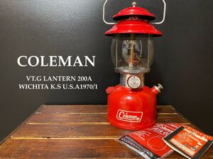 ☆未使用☆ビンテージ★コールマン/Coleman★ランタン/Lantern★200A/1970年1月【PYREXグローブ★PATENTS★底面SUNSHINE】超希少！玉数無！