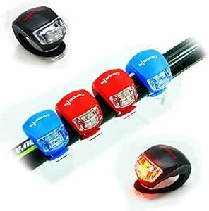 4PCS Constefire 超高輝度自転車 LEDライト,自転車ライト LEDライト ライト LED 4灯 自転車 シリコンラ