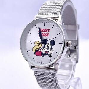 DISNEY ディズニー MICKEY MOUSE ミッキーマウス 腕時計 ウォッチ クォーツ quartz SPRING付録 銀 シルバー P1247