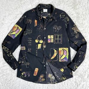 Paul Smith ポールスミス PS DREAMER プリント長袖シャツ 総柄 ブラック 黒 Lサイズ ドリーマー