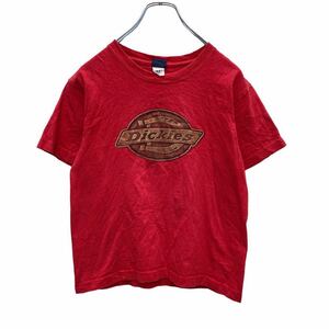 Dickies 半袖 プリント Tシャツ ユースサイズ M 140～ レッド ディッキーズ ワーク ストリート ロゴ 古着卸 アメリカ仕入 a504-6080