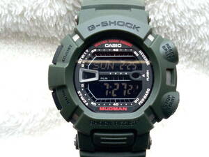 超美品　G-SHOCK　マッドマン　G-9000-3VDR　ミリタリーグリーン　カーキ　反転液晶